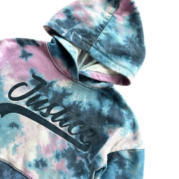 Justice Girls Blue Tie Dye Hoodie Size 5/6 - Picture 3 of 6